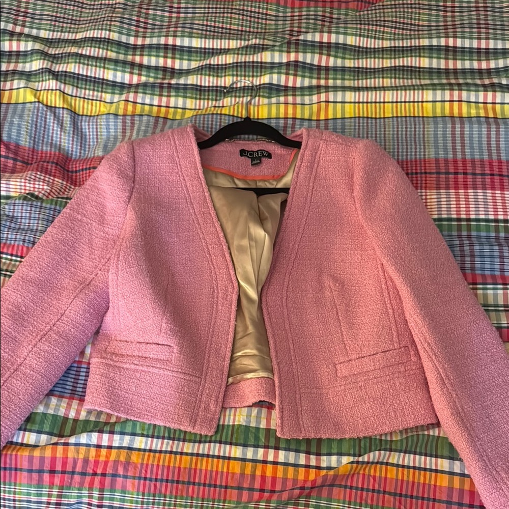 Jcrew Pink Blazer Tailored Cropped Jacket - size 2